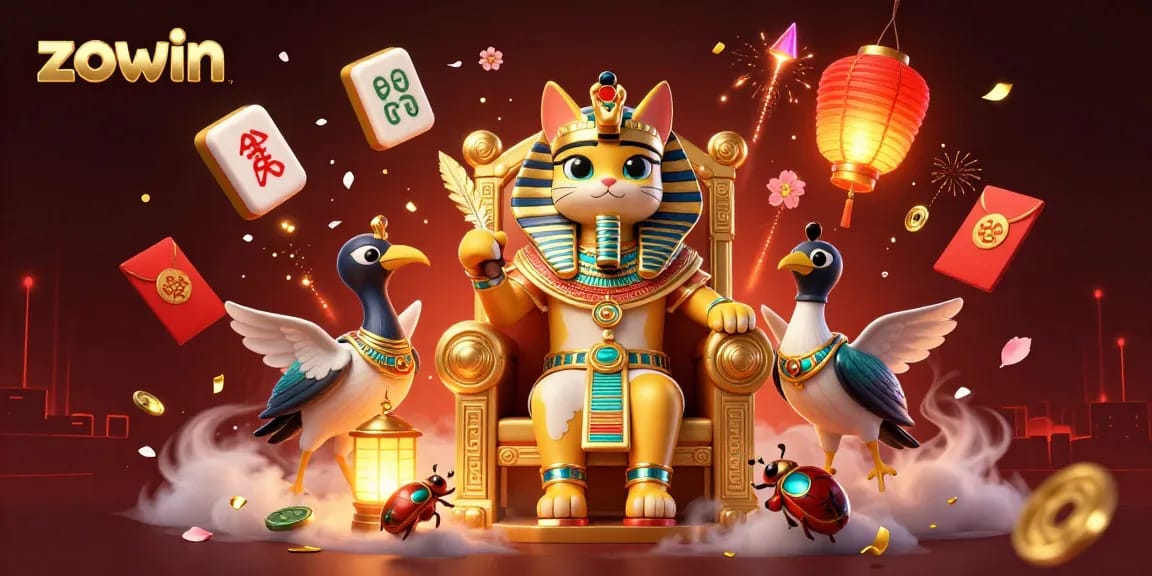 Zowin players enjoy thrilling casino games, surrounded by vibrant action elements and captivating visuals.