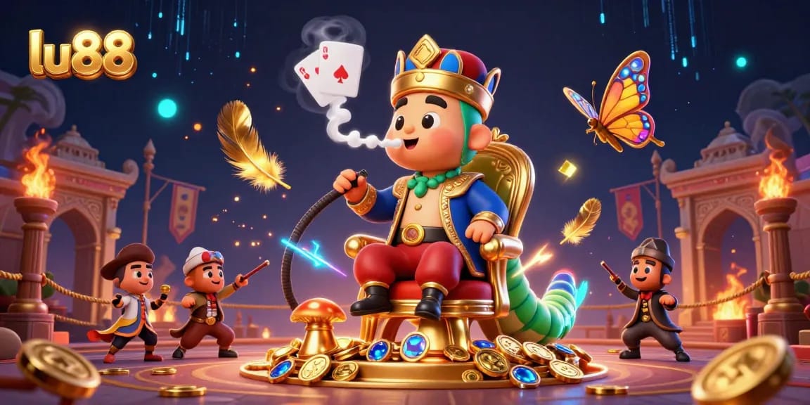 Experience the excitement of lu88 with vibrant 3D illustrations of casino games and characters.