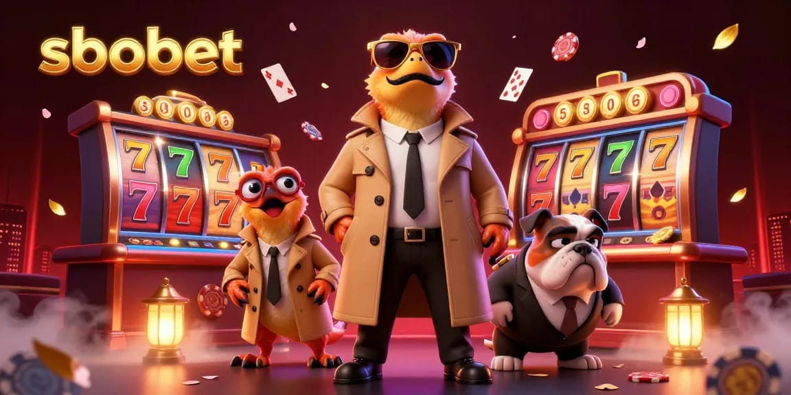 SboBet offers thrilling casino action with cartoon raptors trying to sneak into a VIP lounge.