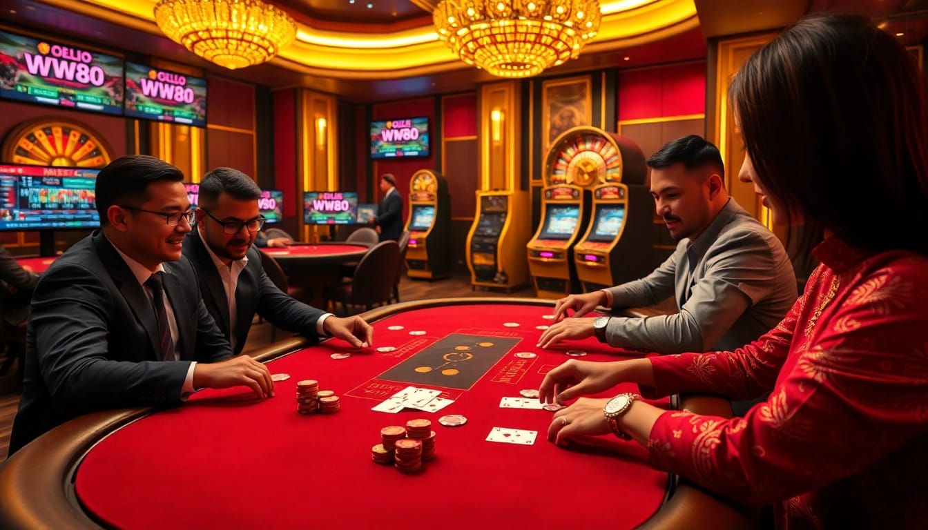Experience thrilling gameplay with the link vào ww88 at an upscale poker table filled with vibrant chips and cards.