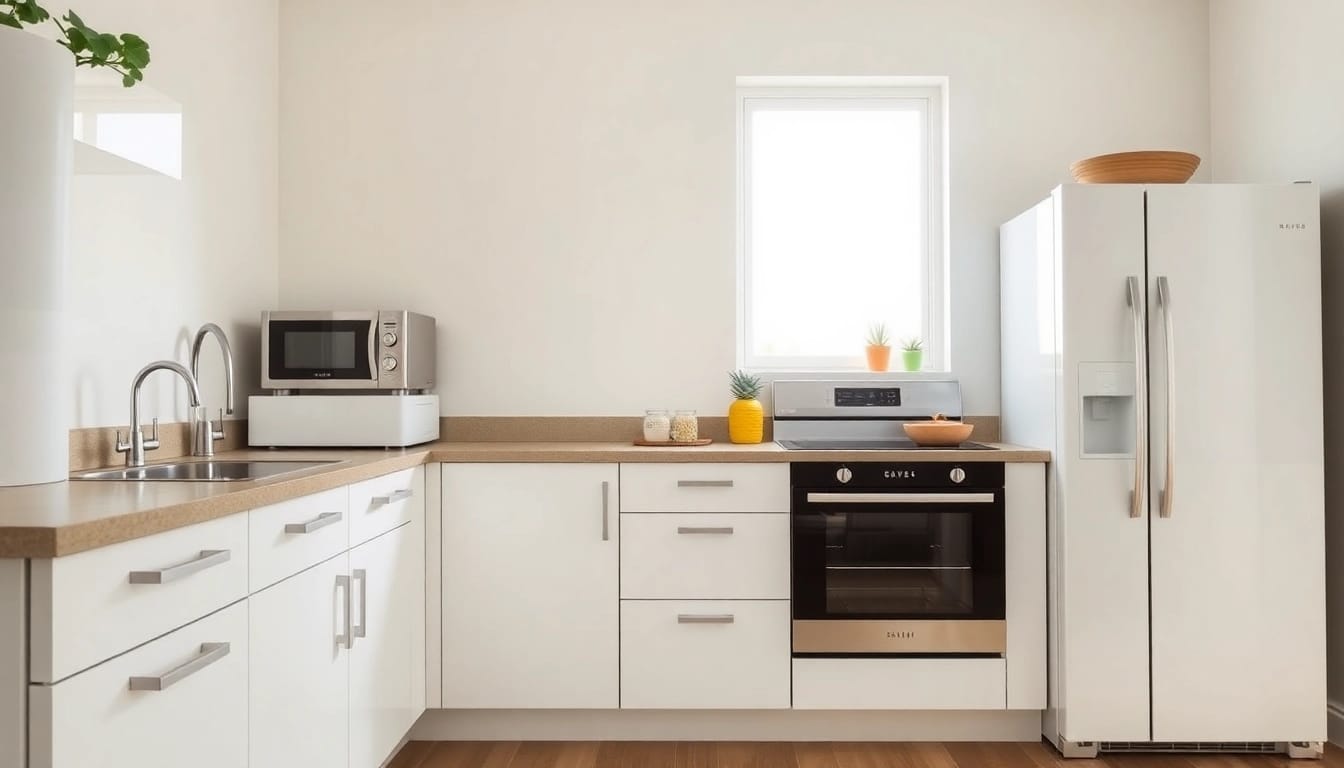Discover high-quality бяла техника in an elegant kitchen setup with modern appliances.