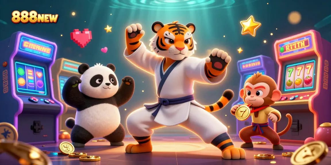 Experience excitement at 888NEW with vibrant 3D characters and dynamic casino game visuals.
