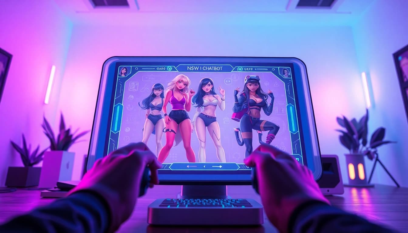 Engaging NSFW AI chat interface with vibrant colors and modern design