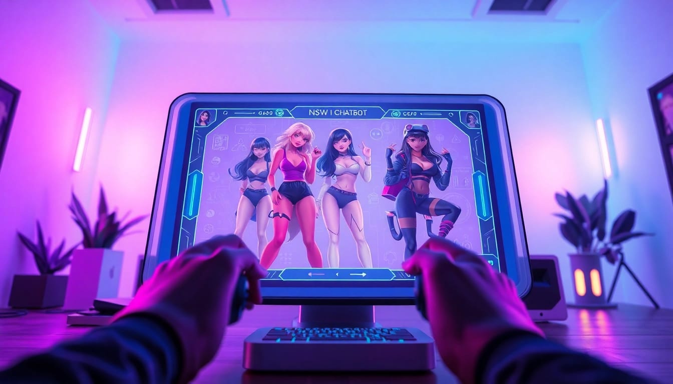 Engaging NSFW AI chat interface with vibrant colors and modern design