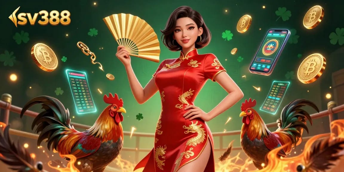Experience the thrill of sv388's live cockfighting tournaments with vibrant and dynamic elements.