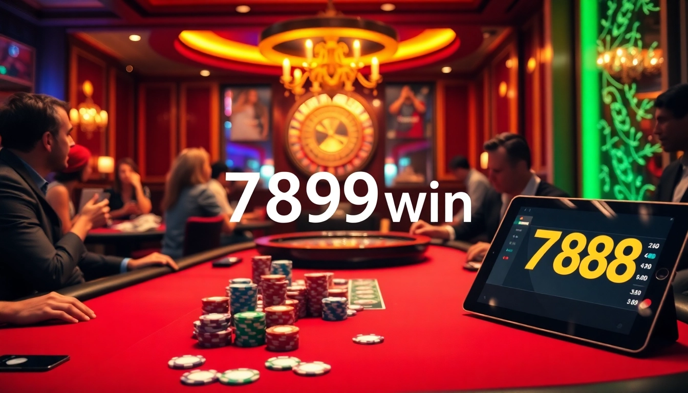 Engaged gamblers celebrate their wins at a vibrant casino table, showcasing the excitement of 789 win.