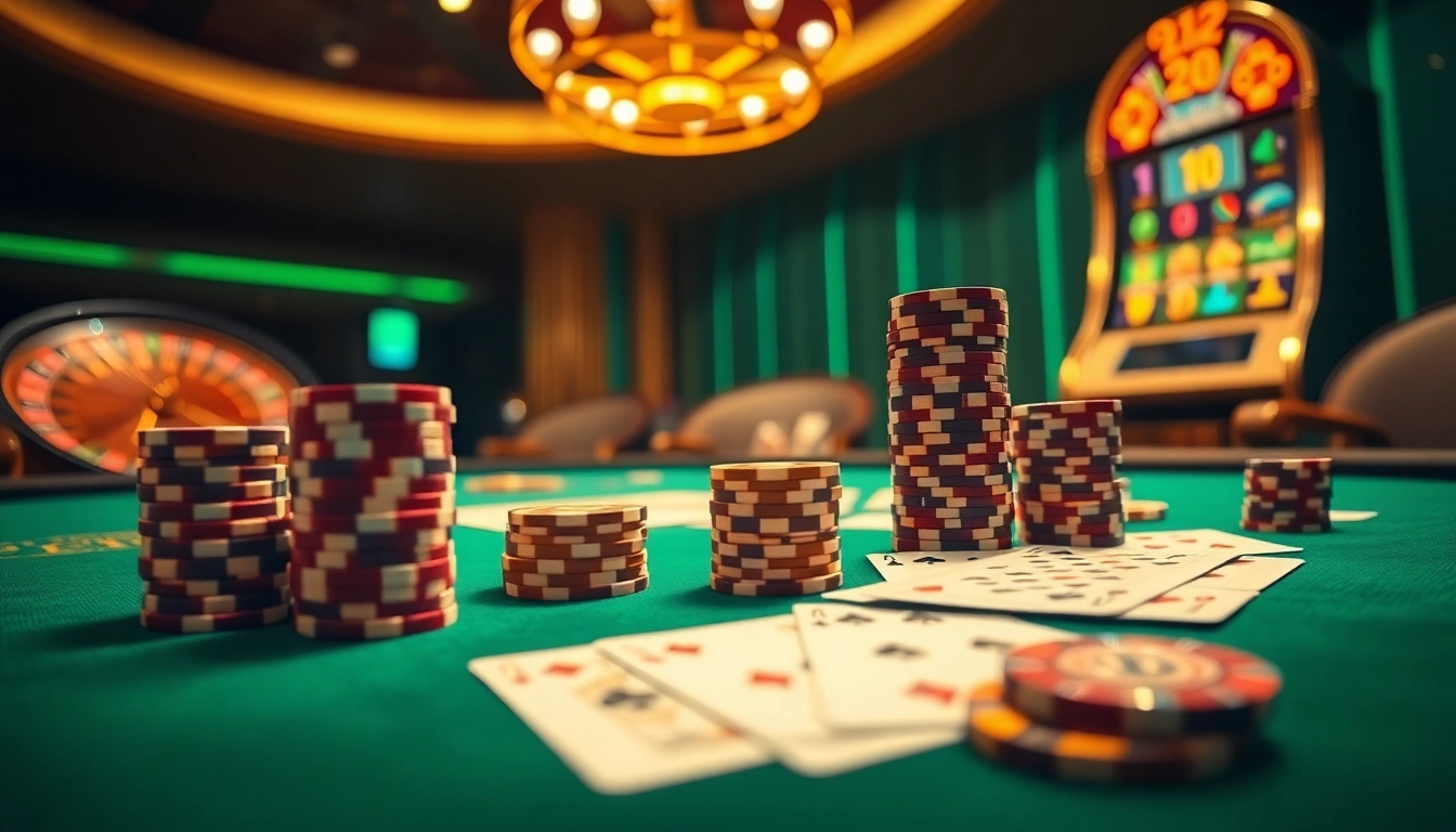 Players engaging in high-stakes poker at https://sumvip.app/, showcasing a luxurious casino atmosphere.