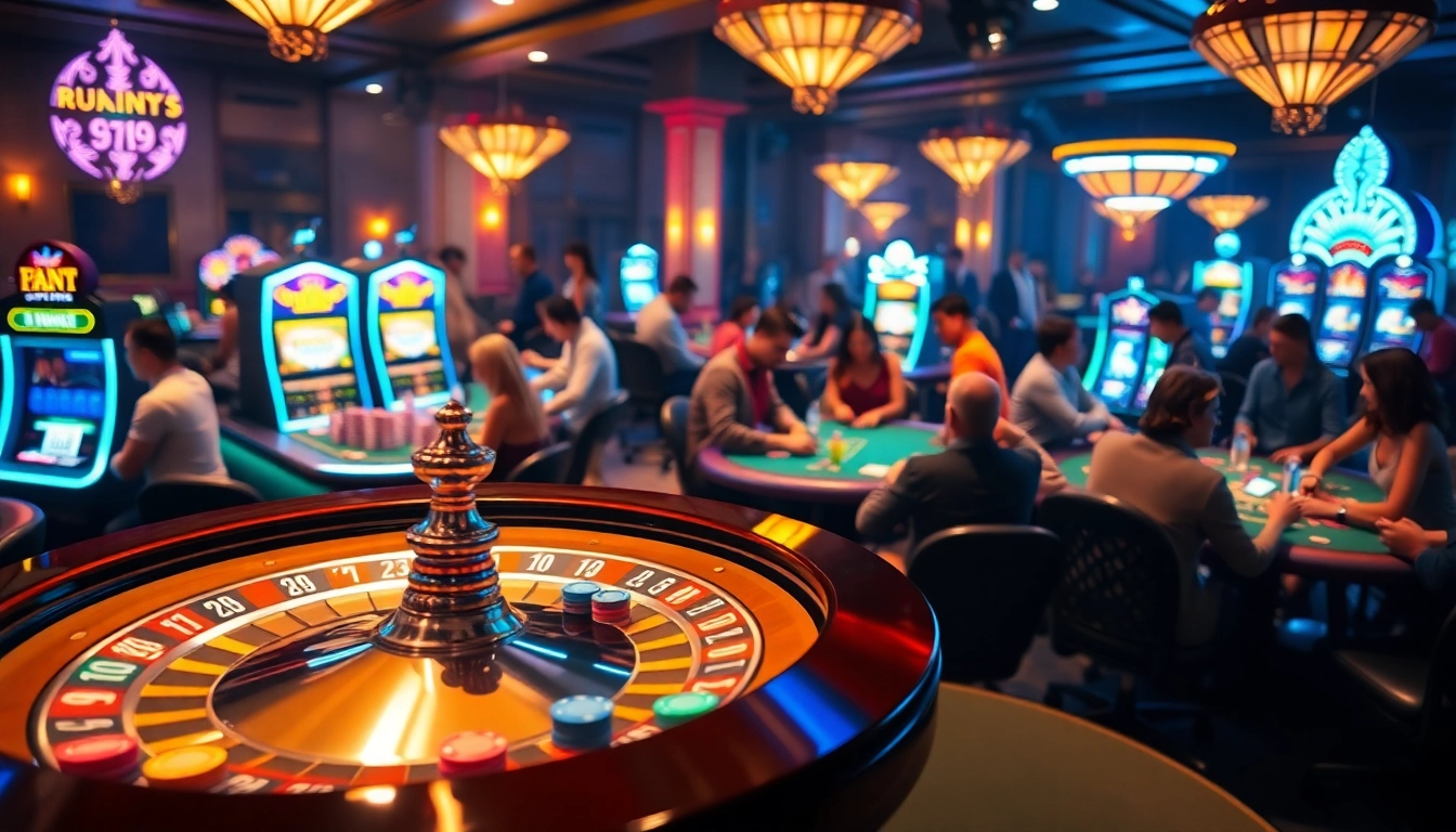Experience the excitement of PS99 with vibrant casino games, roulette wheels, and poker chips.
