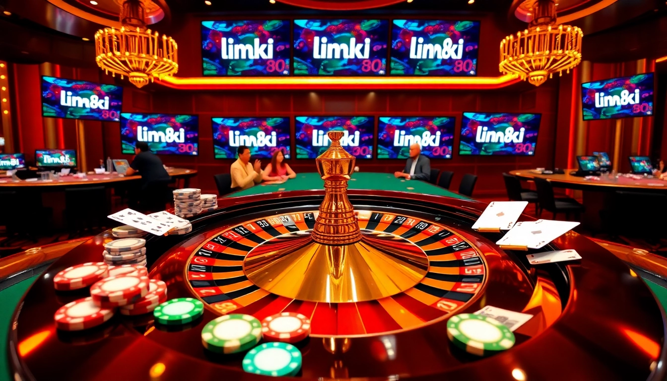 Experience the thrill of casino gaming with link 88i at a luxurious gaming table filled with vibrant roulette wheels.