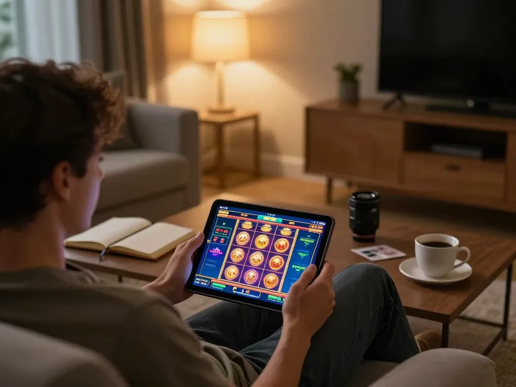Experience online gaming at https://vmax88vip.com/ with vibrant slot games in a cozy home setting