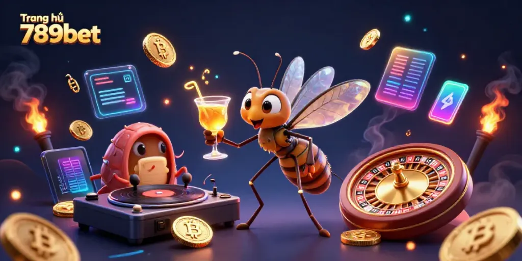 Experience excitement with Trang chủ 789bet featuring a dynamic casino scene showcasing a lively mascot and gaming elements.