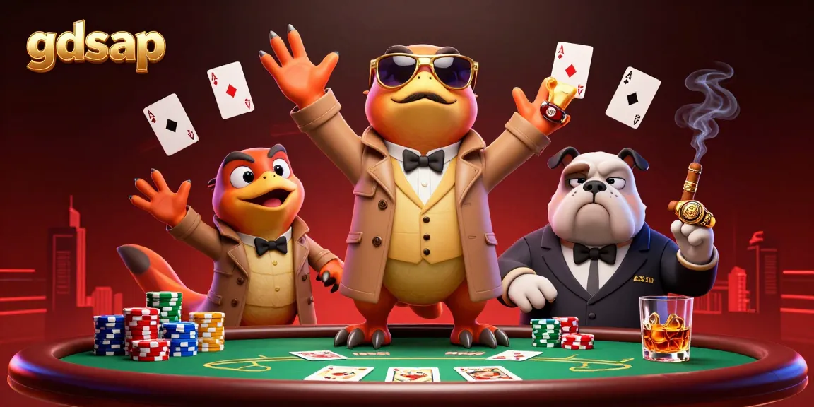 gdsap raptors entering a casino, surrounded by colorful poker elements and dramatic lighting