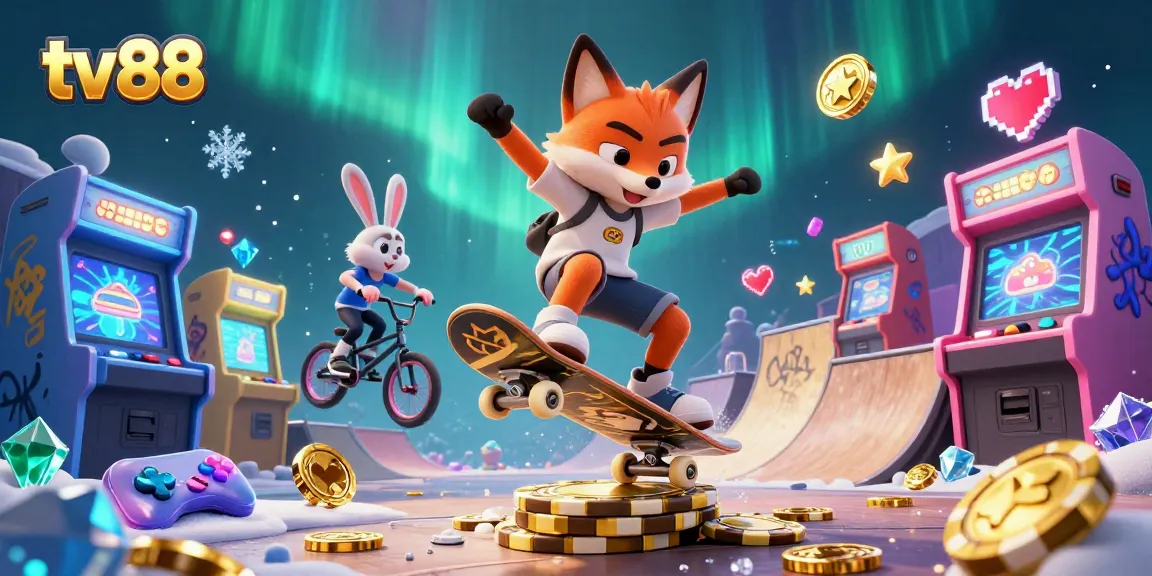 Join the excitement at tv88 casino featuring energetic characters and vibrant gaming elements.