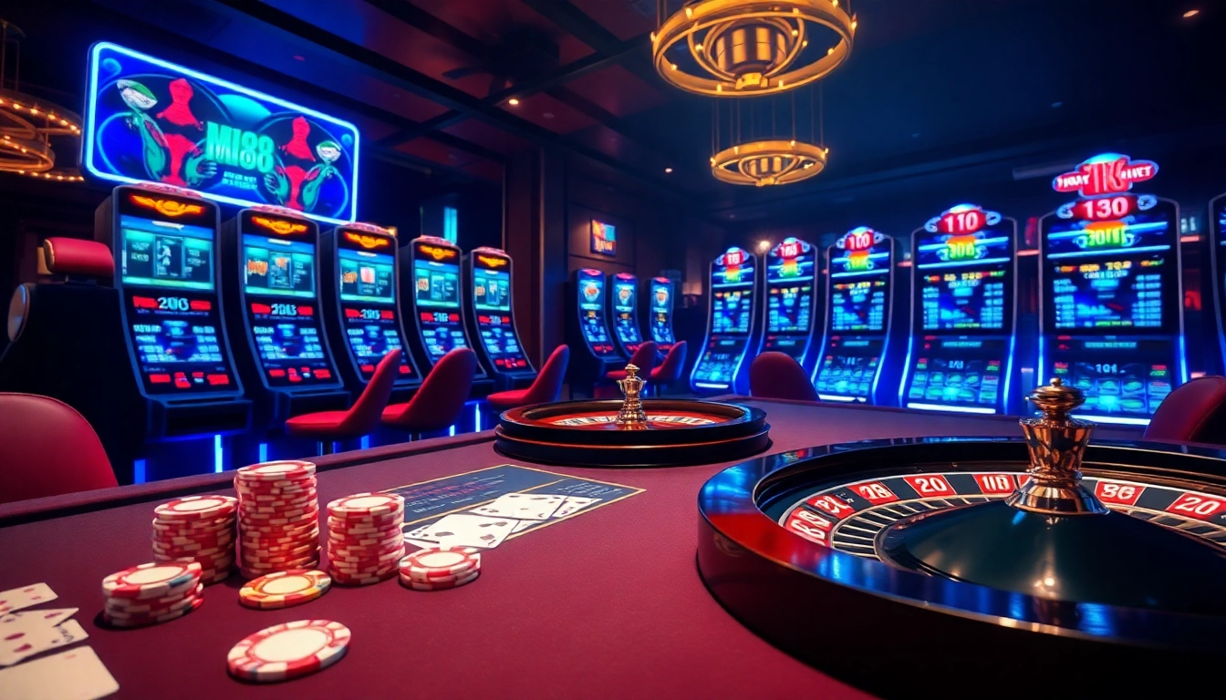 Experience thrilling gameplay at MM88's premier online casino with vibrant tables and exciting slot machines.