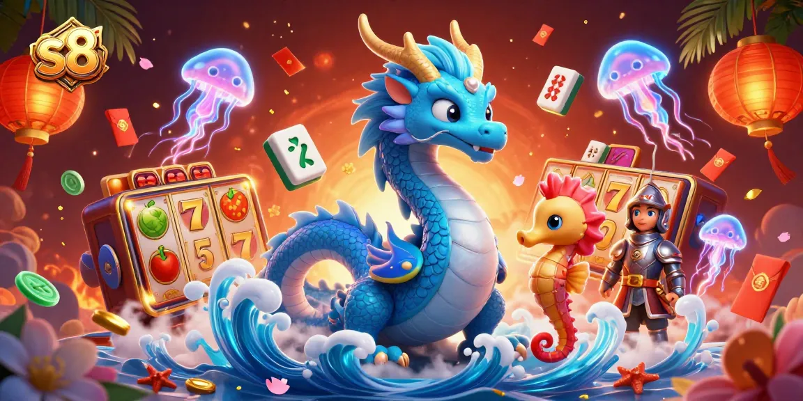 S8 players win jackpots with exciting slot games in a vibrant casino scene.