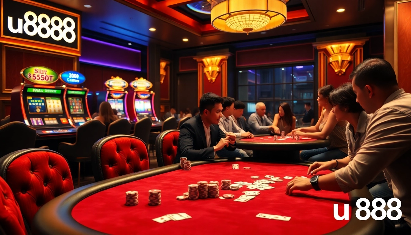 Experience high-stakes gaming excitement at u888 with luxurious poker tables and vibrant slots