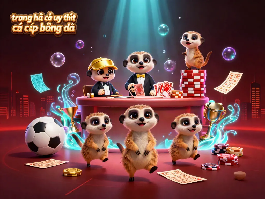 Engage in dynamic sports betting experiences at trang nhà cái uy tín cá cược bóng đá with vibrant meerkat characters.