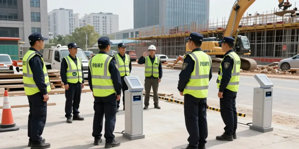Construction Site Security by professional guards ensuring safety on site.