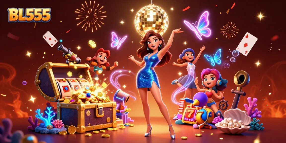Experience the thrill of winning at BL555 with an electrifying 3D casino scene showcasing dynamic gameplay.