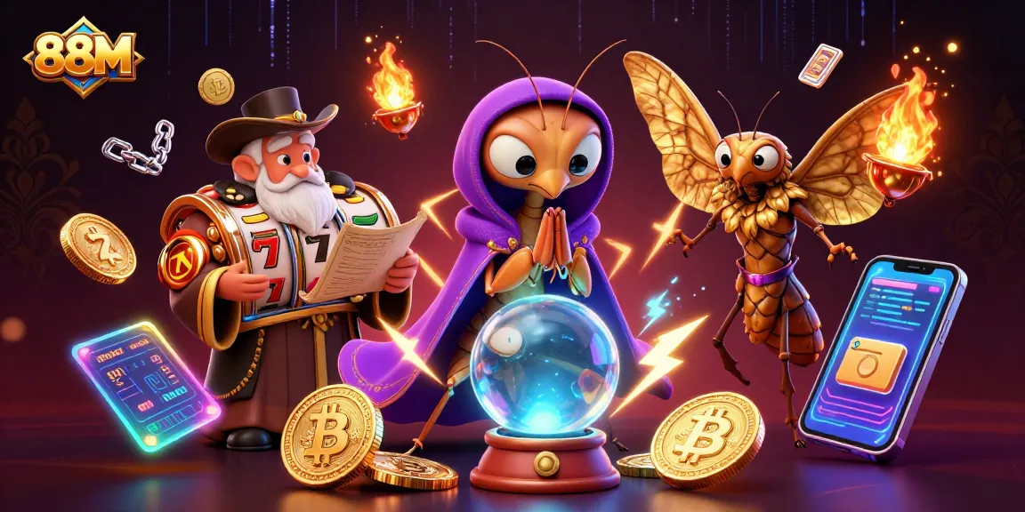 Spin the reels at 88M casino with a mystical fortune teller and an oracle scene, offering gaming thrills.