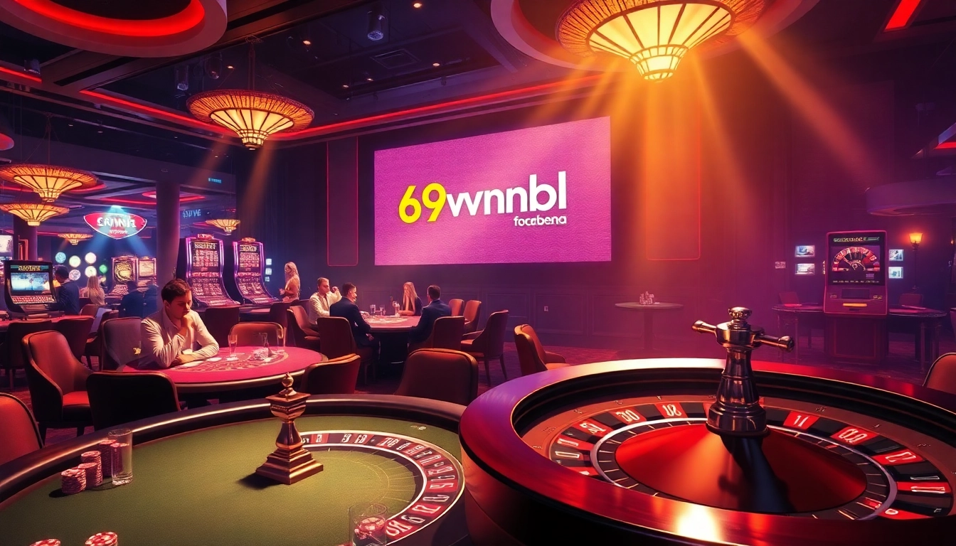 Enjoy intense gameplay at https://69vnbl.com/ featuring poker chips and a roulette wheel in a vibrant casino setting.