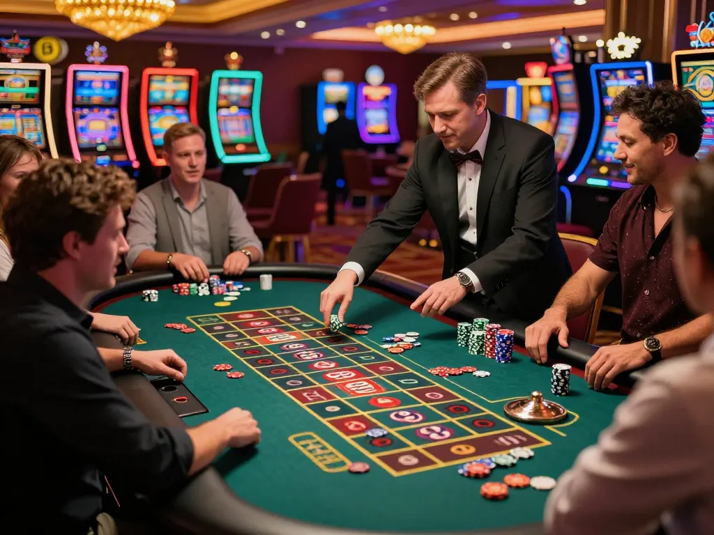 Players engaging with the roulette table at TX666 casino, showcasing vibrant atmosphere and strategic gameplay