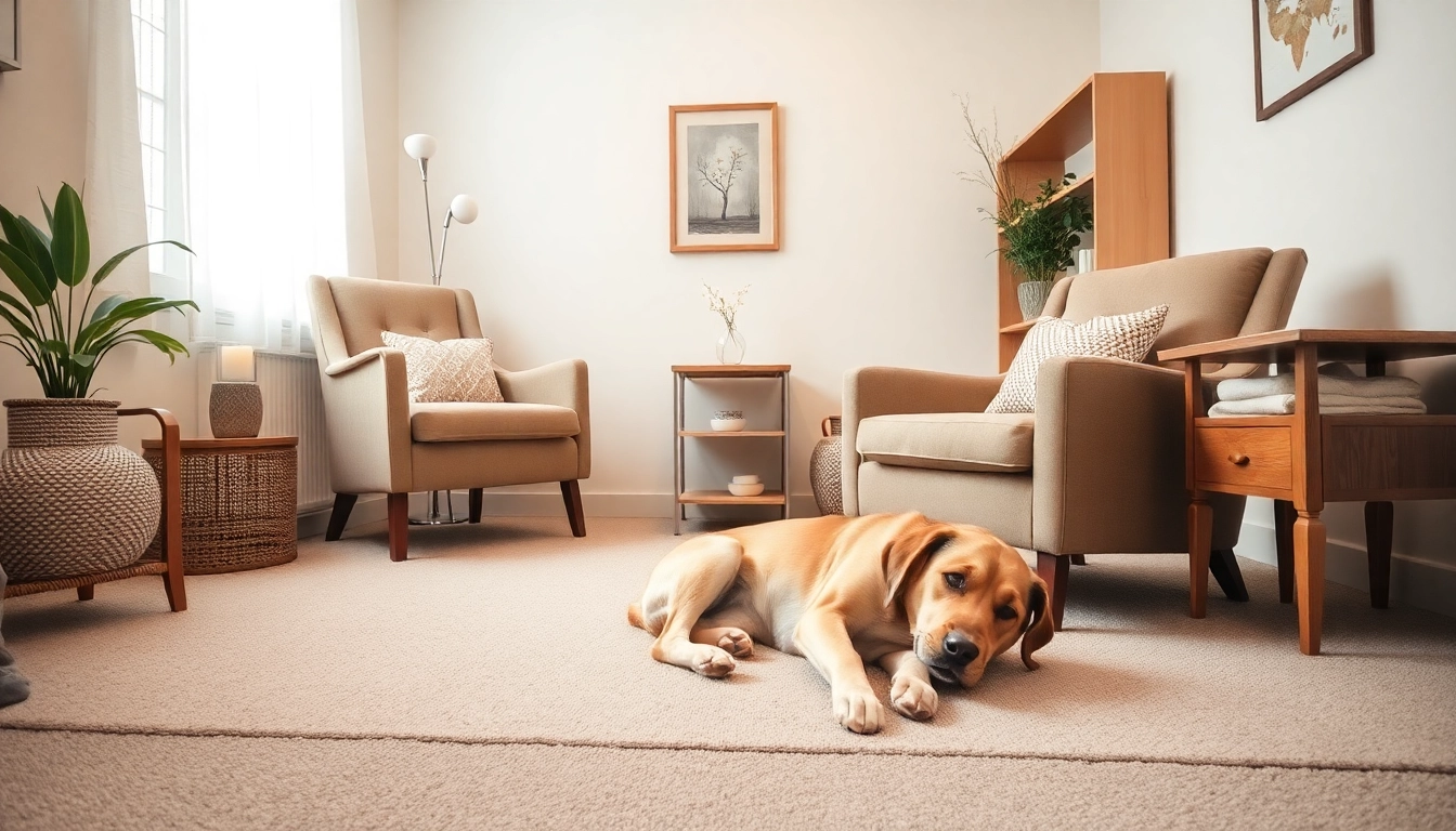 Compassionate clinical Psychologist Sydney offering a safe therapy environment with a therapy dog.