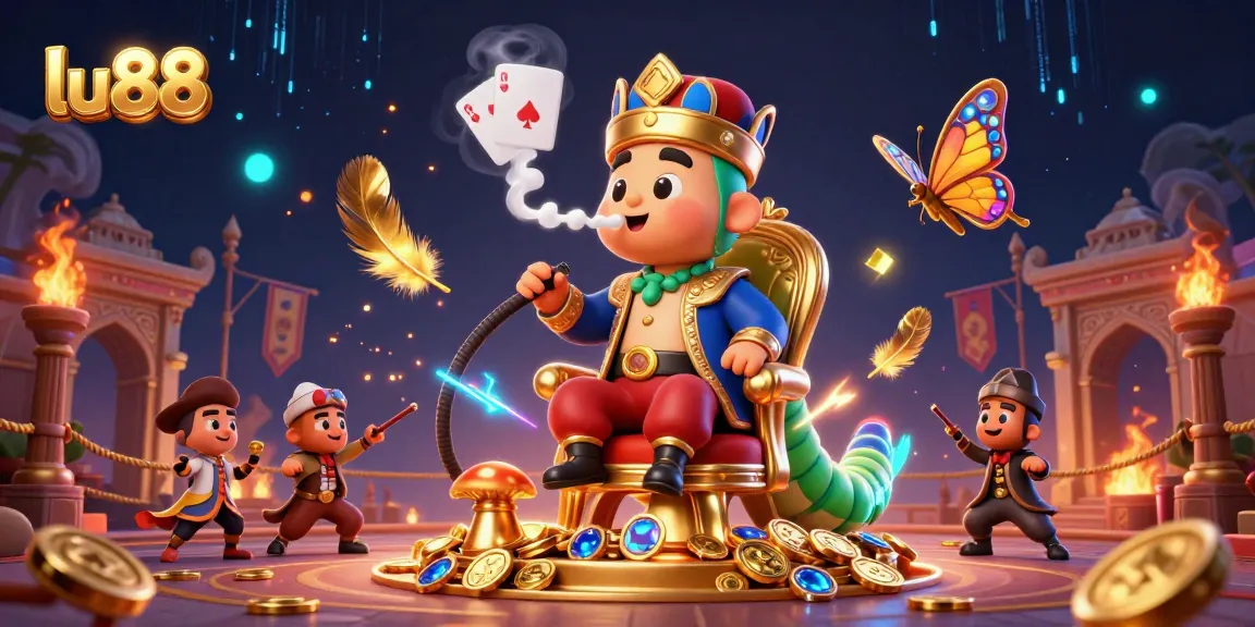 Experience the excitement of lu88 with vibrant 3D illustrations of casino games and characters.