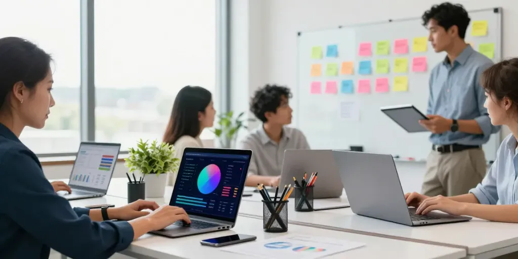 Team analyzing instant indexing strategies in a modern workspace