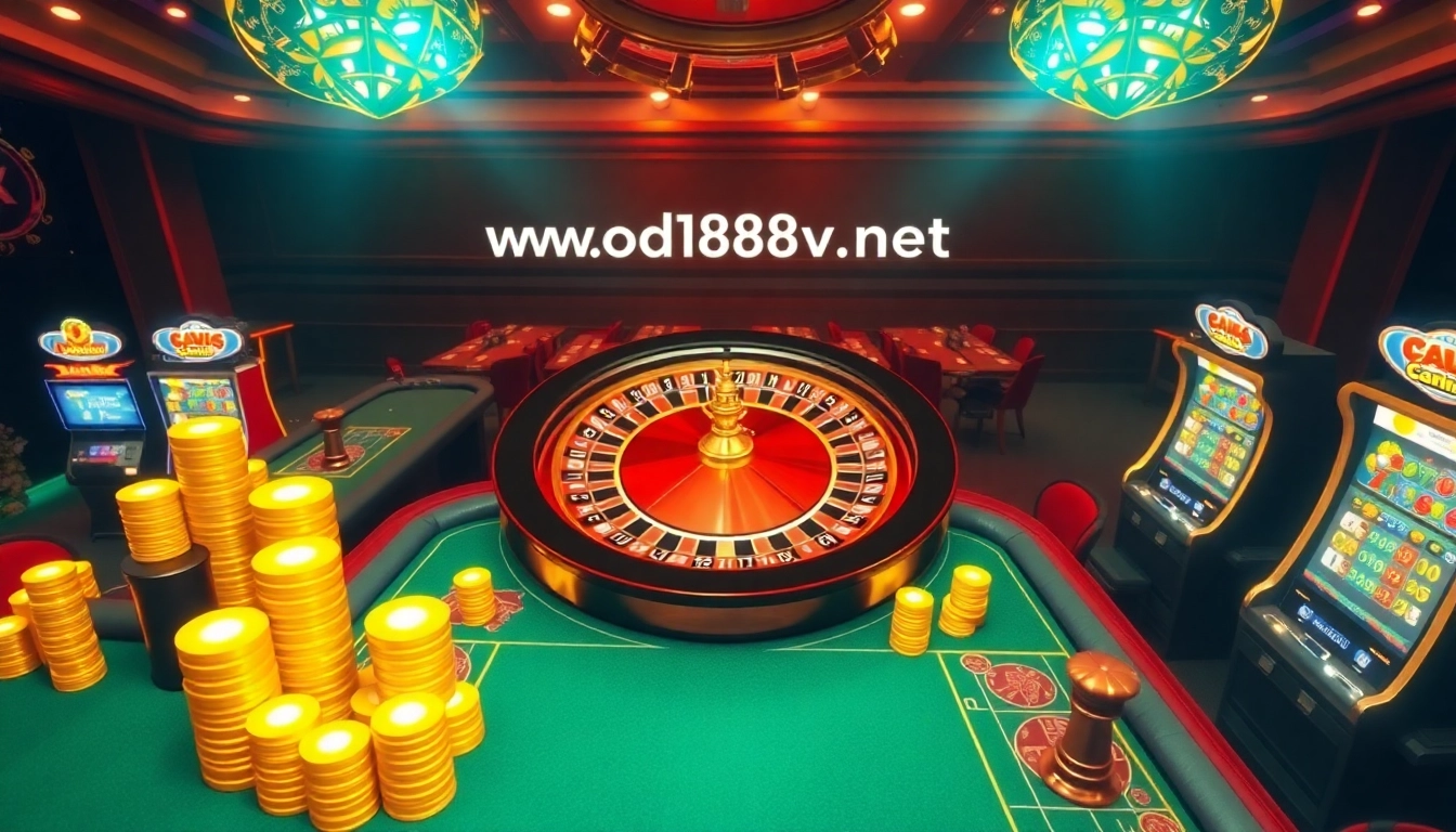 Experience the thrill of online gambling at https://good88v.net/ with vibrant casino visuals featuring roulette, poker, and slots.