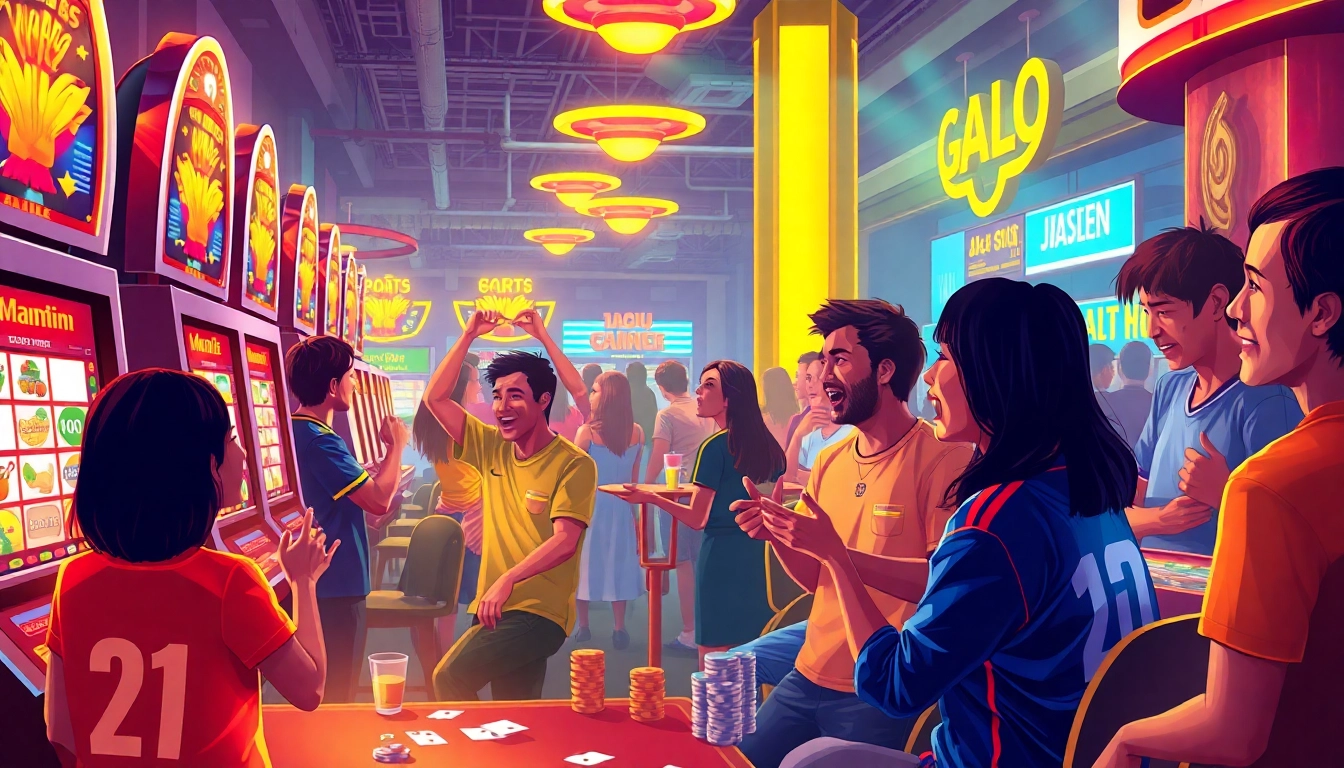 Experience thrilling online gaming at https://ii69vn.com/ with vibrant scenes of sports betting and casino action.