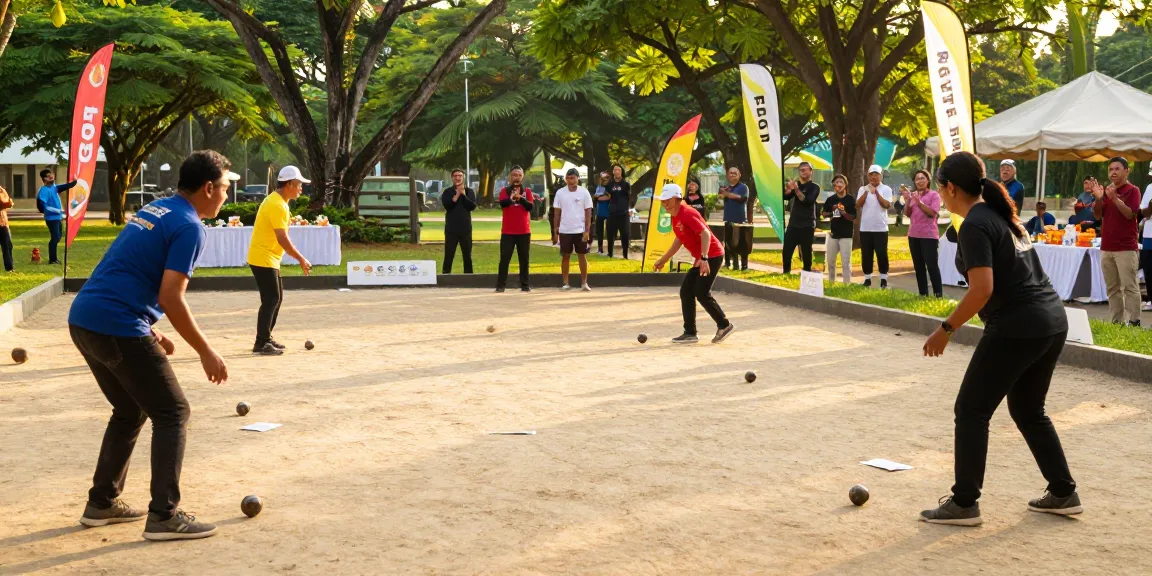 Exciting petanque game in Kota Palu, showcasing fopikotapalu.org's community spirit and vibrant atmosphere.