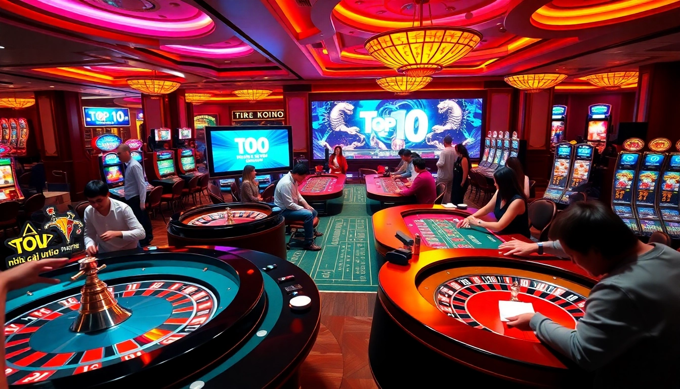Experience the excitement of the Top 10 nhà cái uy tín as players engage in thrilling casino games.