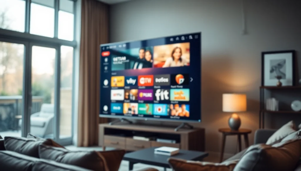 Engaging television display featuring iron iptv streaming options in a cozy living room setting.