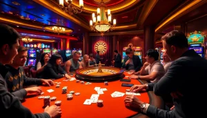 Experience the thrilling atmosphere of CM88 Casino with vibrant gaming scenes and winning moments.