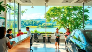 Car hire in Kuching office with friendly staff and vibrant brochures