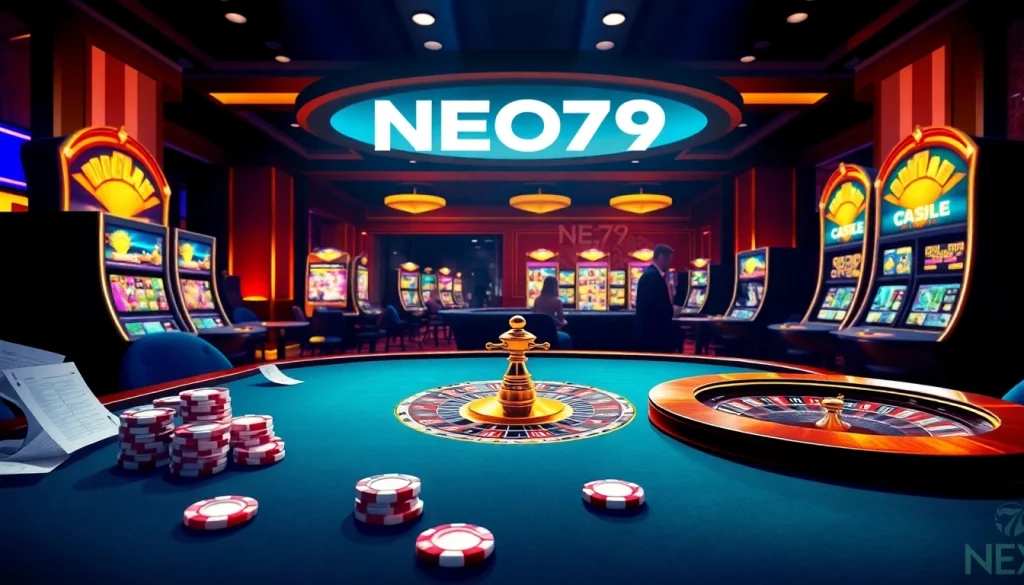NEO79 players immerse in thrilling casino experiences with luxury gaming elements.