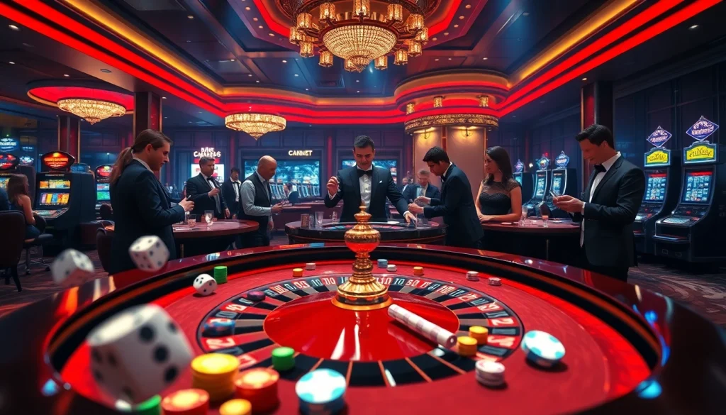 Gambling enthusiasts enjoy a sophisticated roulette game at https://s88.works/ casino, featuring vibrant chips and luxurious decor.