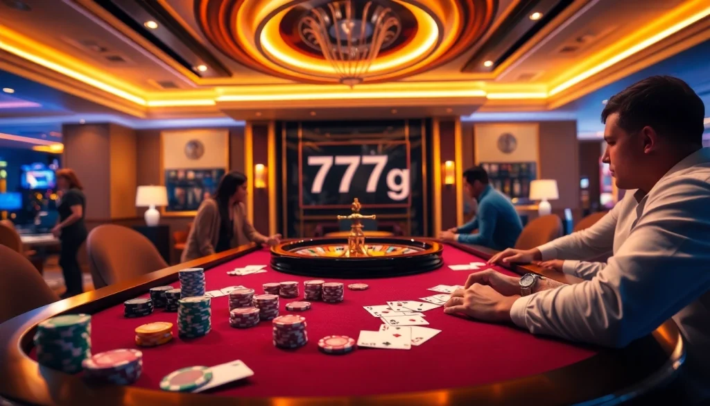Exciting poker game scene showcasing the 777g App interface and features.