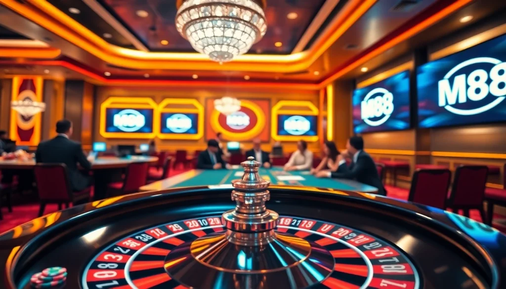Experience thrilling gaming excitement at https://mm88.forex/ with poker tables and roulette wheels.