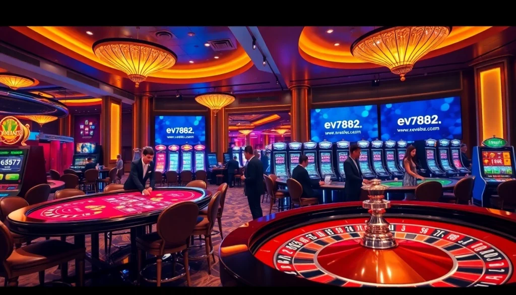 Exciting action at the online casino https://ev882.sa.com/, featuring vibrant tables and players.