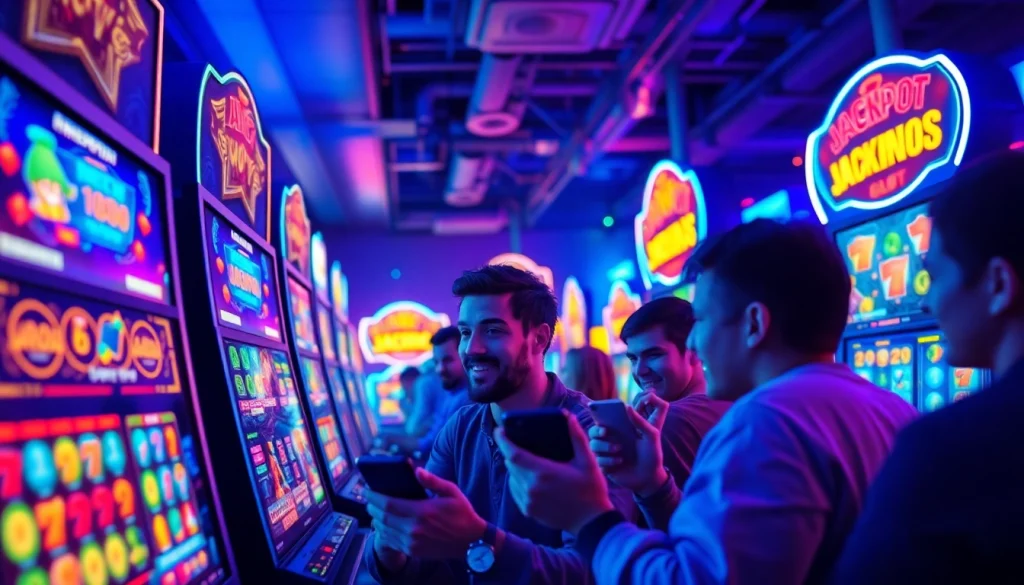 Exciting online gaming scene featuring vibrant colors and animated slot interfaces at hoki138 pro.