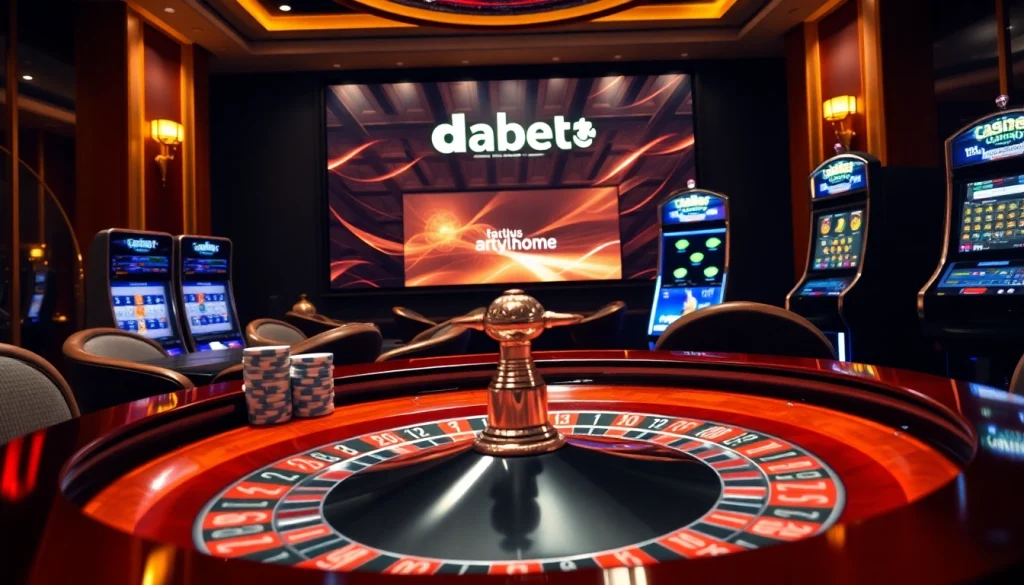 Experience the excitement of online betting at https://dabet.homes with casino tables and vibrant gaming visuals.