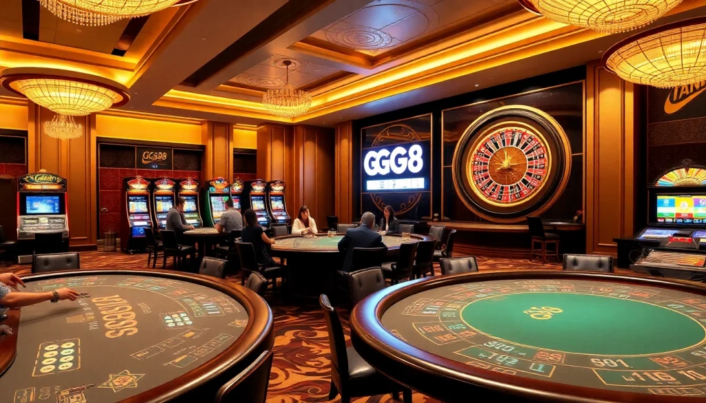Experience premium gaming at GG88's vibrant casino tables and exciting slot machines.