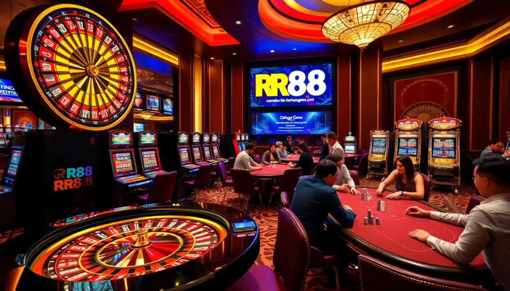 Experience the thrill of RR88 at a luxurious casino with engaging games and vibrant atmosphere.