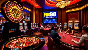 Experience the thrill of RR88 at a luxurious casino with engaging games and vibrant atmosphere.
