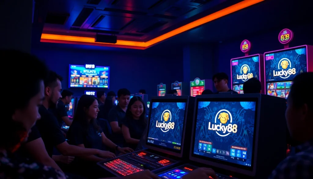 Exciting online gambling experience at Lucky88 with players engaging in games.