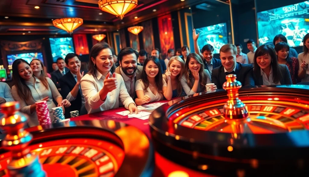 Tense moments at the casino table as players enjoy their games at tại i9bet, emphasizing excitement.