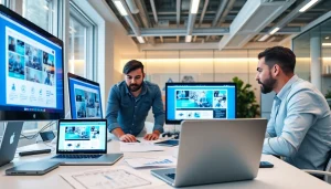 Collaborative web development team utilizing modern technology in website development projects.