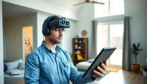 Leak detection technician using advanced tools in a modern home.